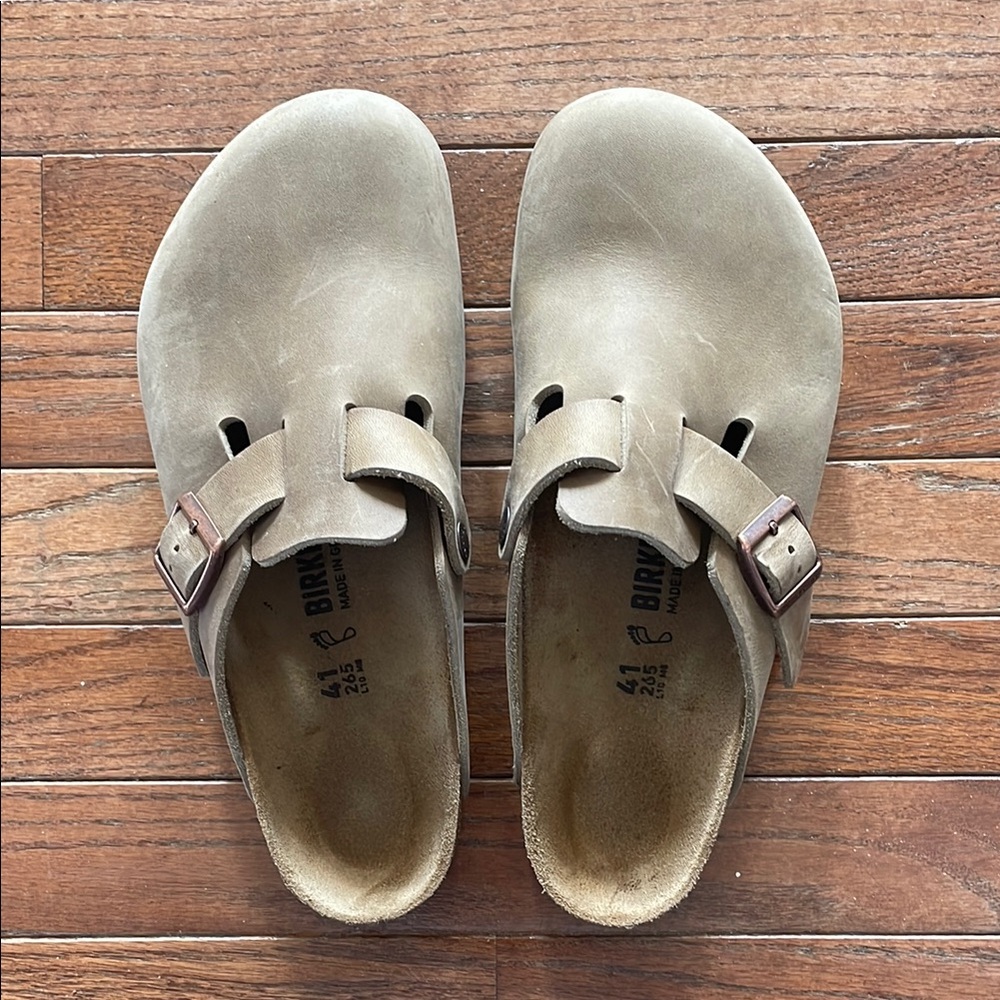 Birkenstock Taupe Clogs